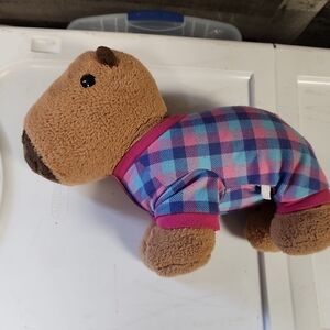 Build-A-Bear Brown Hippo with Plaid Pajamas